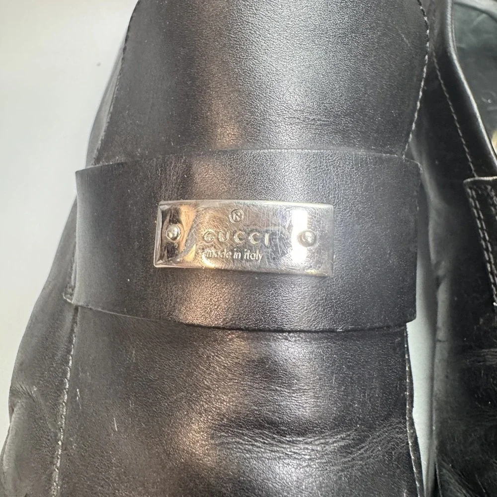 GUCCI Men's Black Florence Leather dress shoes loafers Italy Size‎ 11 -US
